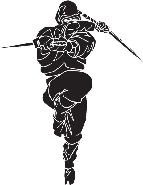 Трафарет самурая для тату
