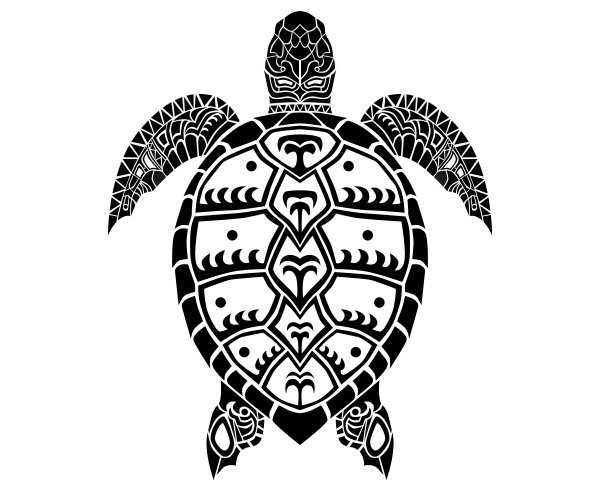 Тату черепаха силуэт
