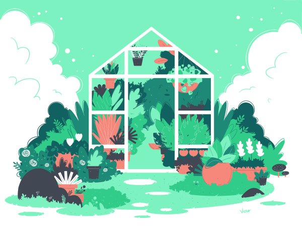 Сад вектор Flat