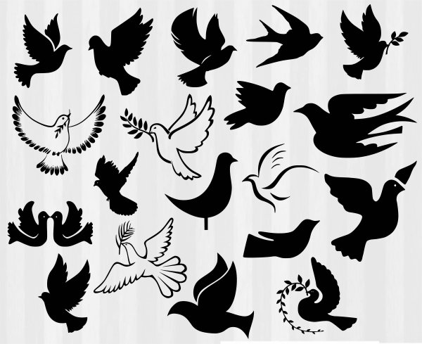 Голубь вектор силуэт