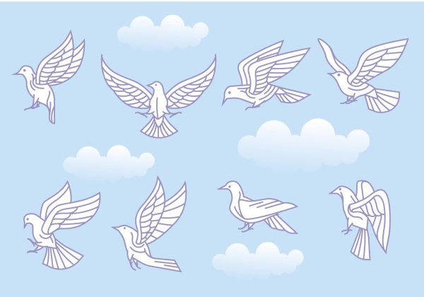 Стилизованное изображение голубя