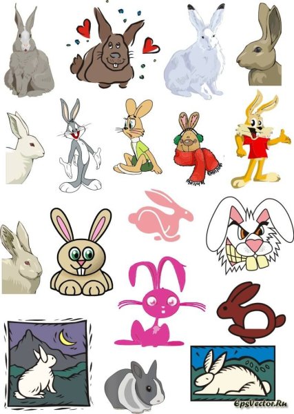 Кролик в разных стилях