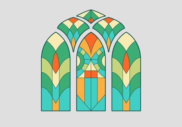 Витражное окно вектор