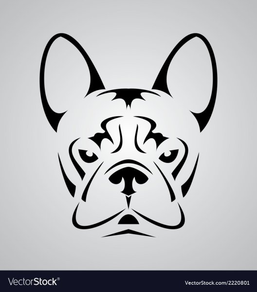 Французский бульдог трафарет