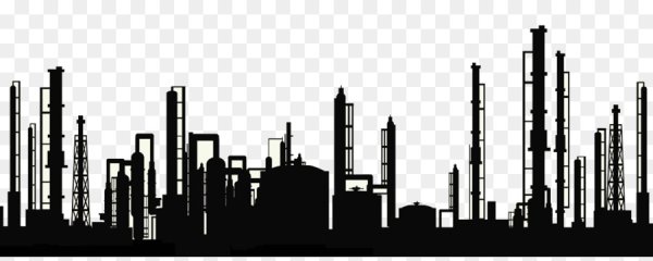Силуэт завода с трубами