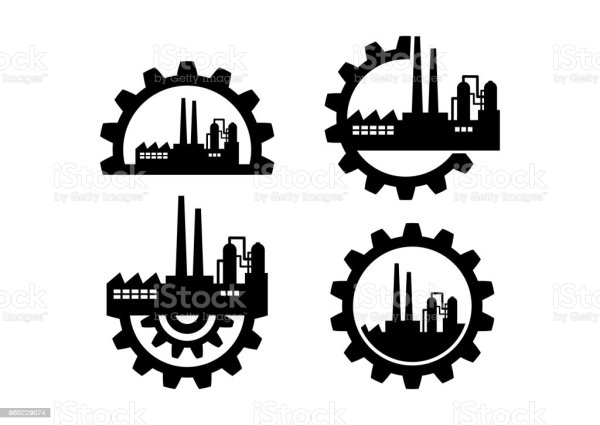 Завод на белом фоне