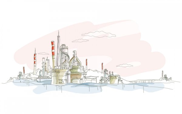 Промышленность на белом фоне