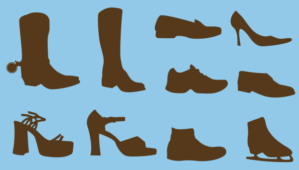 Обувь мужская и женская силуэт