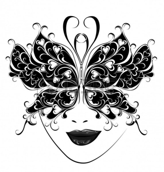 Театральные маски черно белые