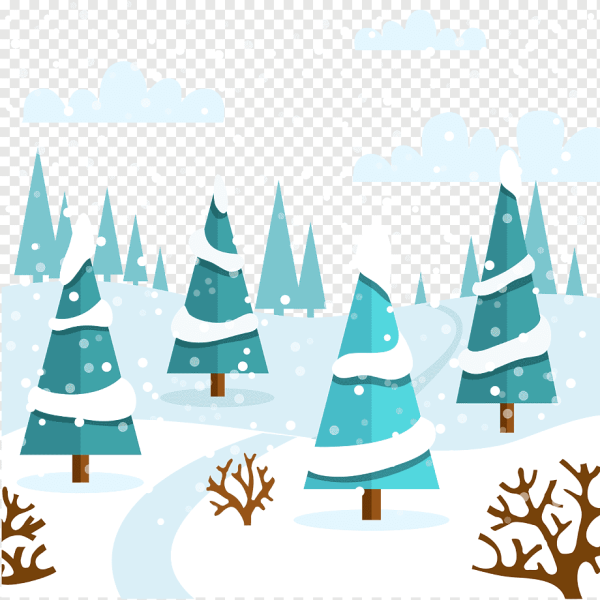 Векторный зимний лес