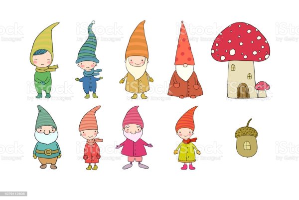 Иллюстрации милые гномики
