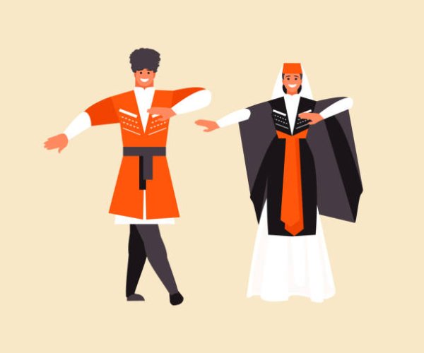 Грузинские танцы вектор