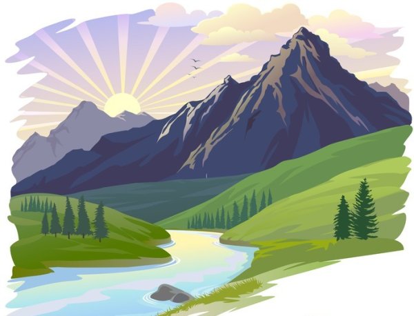 Горы Киргизии вектор