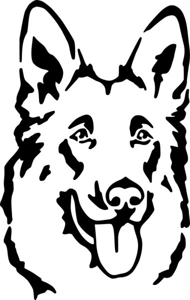 Овчарка трафарет