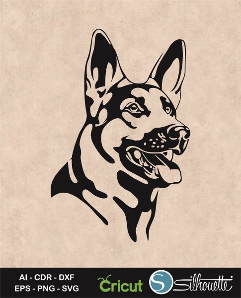 Силуэт морды овчарки