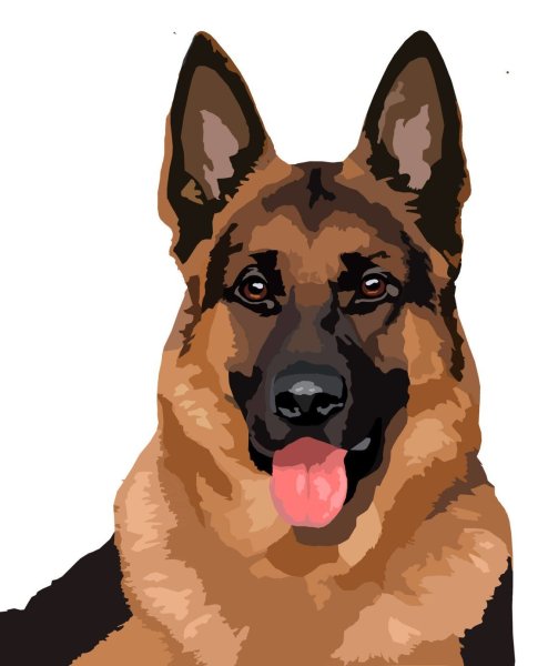 Нарисовать немецкую овчарку