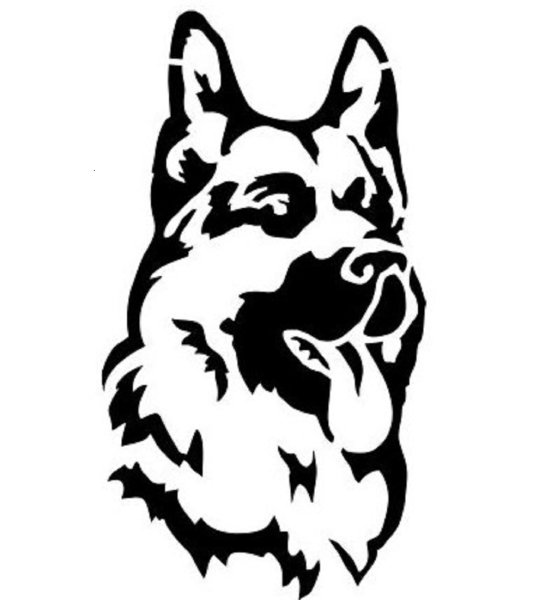 Трафарет немецкой овчарки