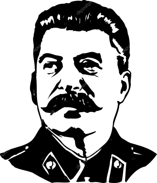 Сталин портрет черно белый
