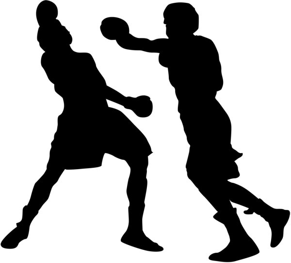 Боксёр в стойке силуэт