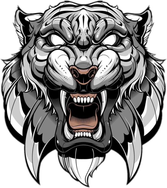 Тату оскал Саблезубого тигра