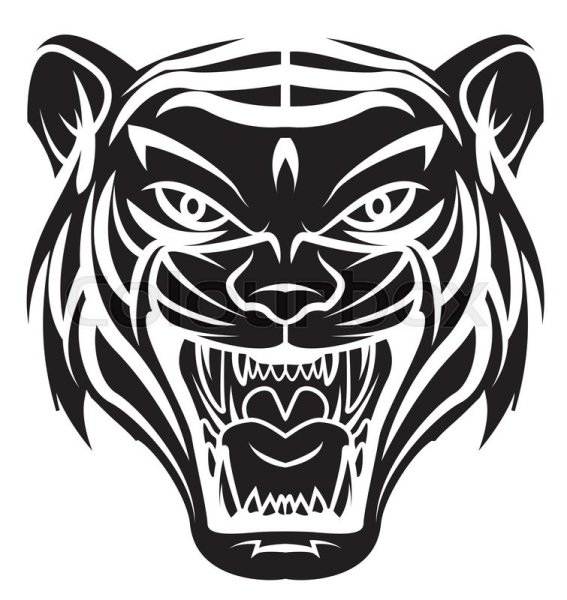 Голова тигра тату эскиз
