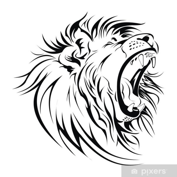 Рычащий Лев голова вектор
