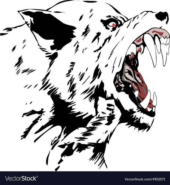 Векторный оскал волка