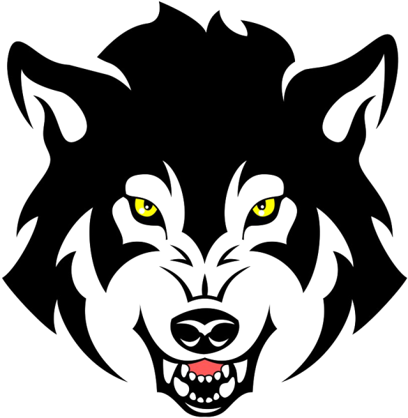 Оскаленная голова волка