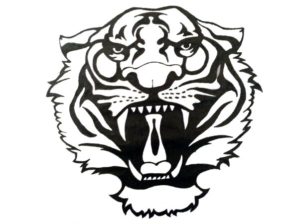 Голова тигра тату эскиз