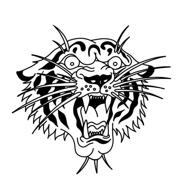 Эскиз тату тигр Олд скул