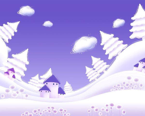 Зимний пейзаж вектор