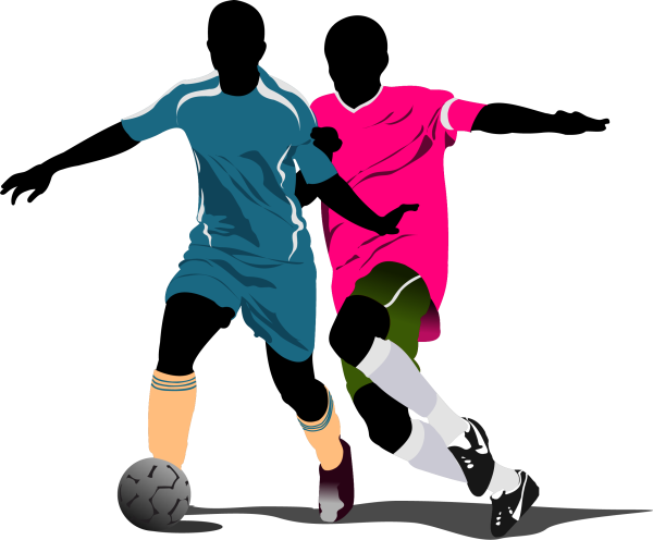 Силуэт футболиста цветной