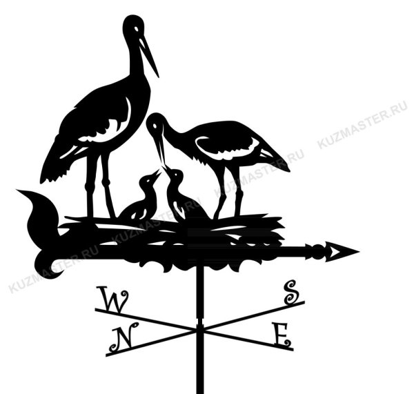 Флюгер Аисты на гнезде