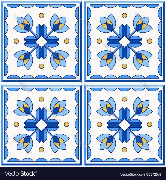 Плитка азулежу векторное изображение