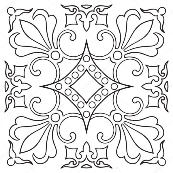 Трафарет плитка азулежу