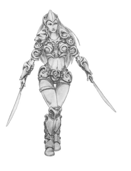 Женщина воин эскиз