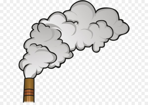 Дым из трубы на белом фоне