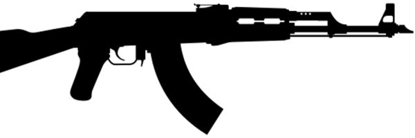 Черный калаш на прозрачном фоне