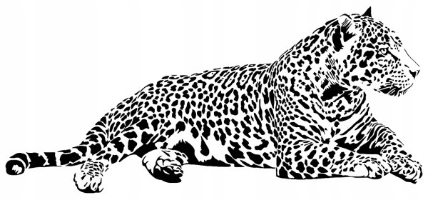Силуэт леопарда черно белого