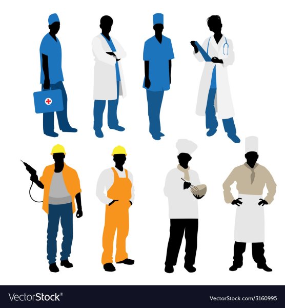 Силуэты разных профессий