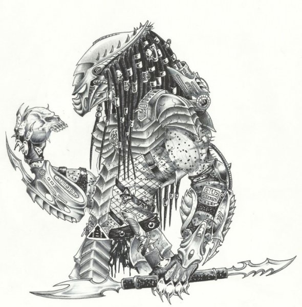 Эскизы хищника Predator