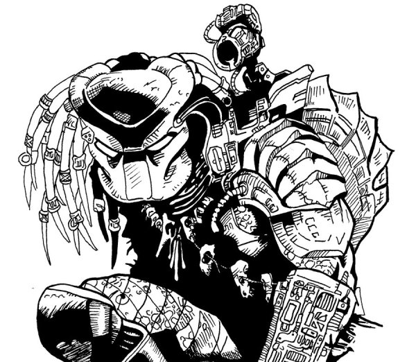 Хищник трафарет