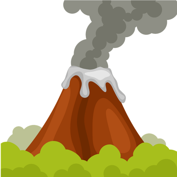 Извержение вулкана рисунок