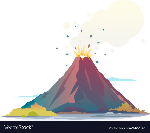 Извержение вулкана вектор