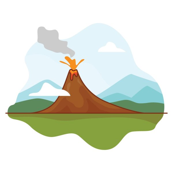 Вулканы Векторная иллюстрация