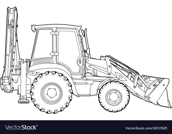 Трактор JCB раскраска