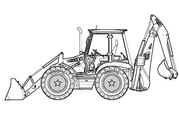 Контур трактора JCB