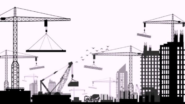 Строительный кран силуэт