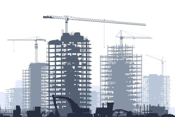 Силуэт города стройка