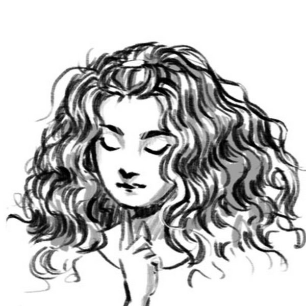 Стилизованные кудрявые волосы